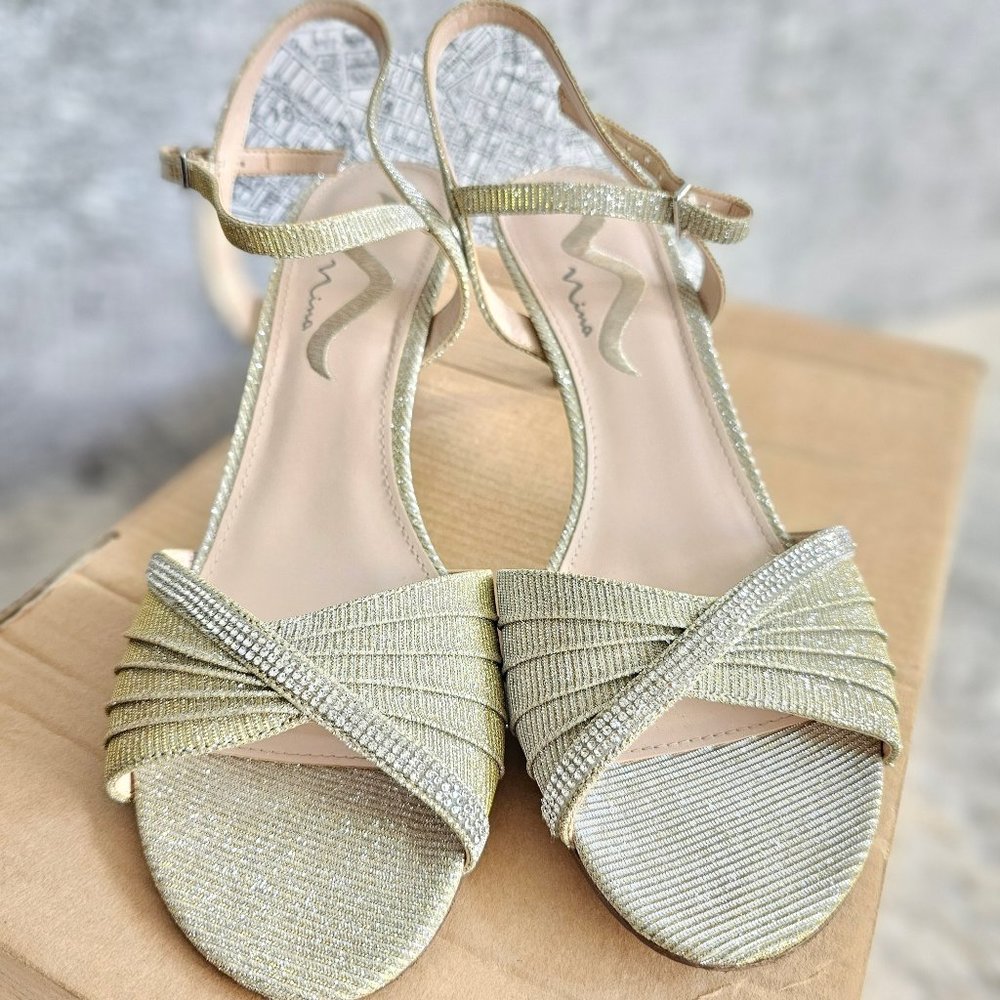 Nina Gold/Sliver Rhinestone Bridal/ Bridesmaid Shoes